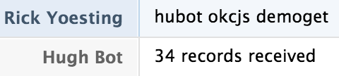 screenshot of HipChat convo to demo robot.http.get